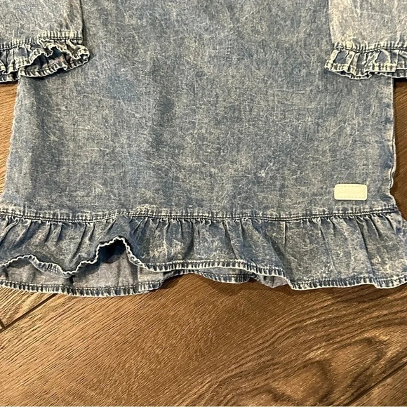 7 For All Mankind Little Girl Lightweight Stone Wash Denim Dress Size 4T - Picture 5 of 10